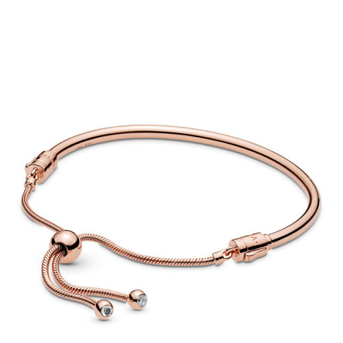 PANDORA/潘多拉 女士玫瑰金色18K镀金层925银芯MOMENTS PANDORA ROSE手链手环手镯 587953CZ