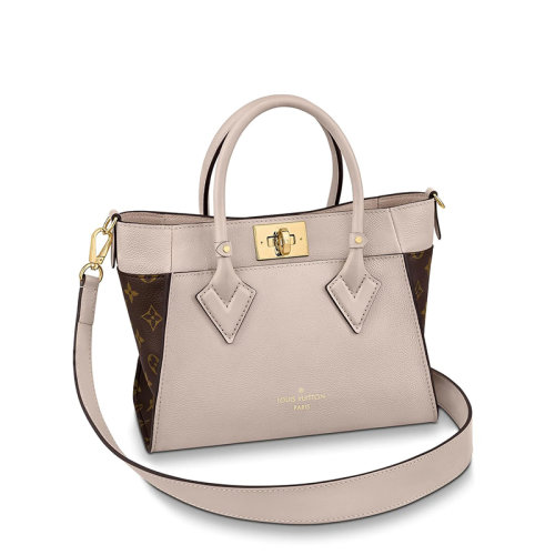 Louis Vuitton/路易威登 21新款 ON MY SIDE PM系列 女士格雷格粉老花帆布小牛皮龙虾扣可拆卸肩带手提斜挎单肩包M57729