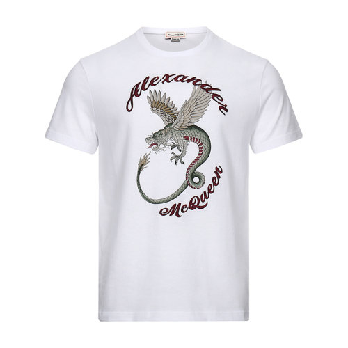 AlexanderMcQueen/亚历山大麦昆 男士短袖T恤棉质圆领 609578 QOZ92