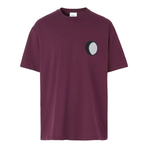 BURBERRY/博柏利      男士勃艮第酒红色徽章嵌花棉质宽松T恤衫80455031