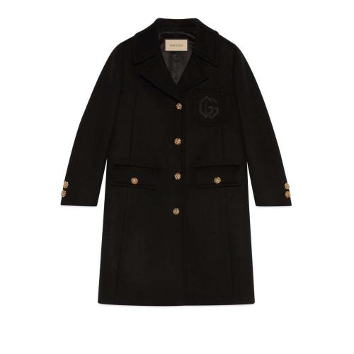  GUCCI古驰 22年秋冬 女士 双G刺绣羊毛大衣 657054 ZAG3M 1000