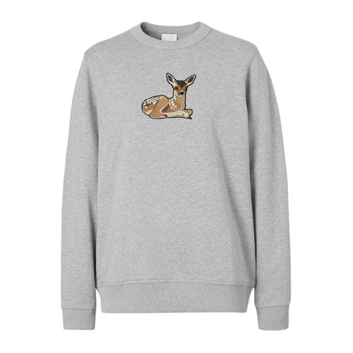 Burberry 博柏利 女士服装 浅灰色鹿图案运动衫 女卫衣