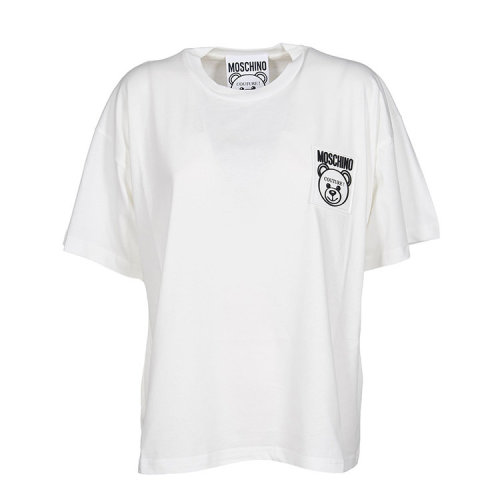 MOSCHINO/莫斯奇诺 服装 女士T恤字母LOGO 小熊图案 女性 白色棉质圆领 女士短袖T恤 DV070454400002