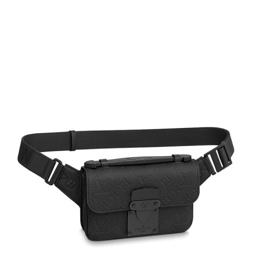 Louis Vuitton/路易威登 22春夏新款S LOCK系列 男士黑色老花压纹牛皮革黑扣多功能单肩斜跨包M58487