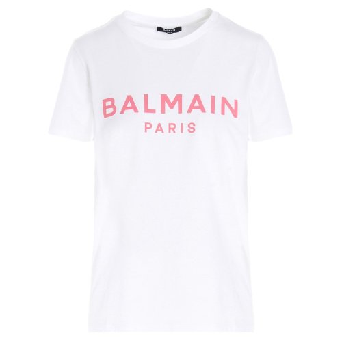 BALMAIN/巴尔曼 女装 时尚百搭 女士白色棉质短袖T恤 VF11350B019 GBY HKY0034C