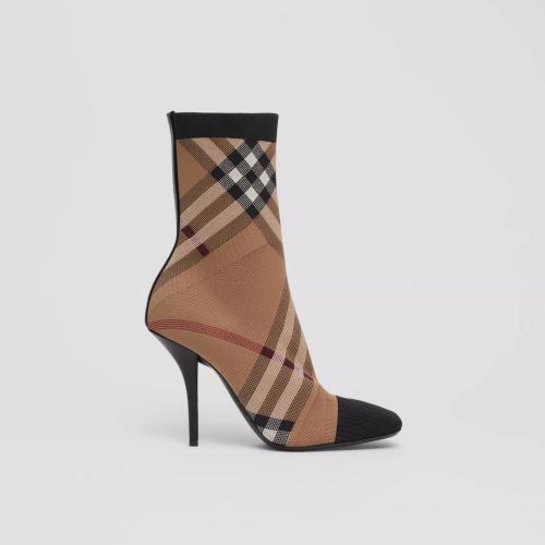  BURBERRY 22年秋冬 女士 针织格纹袜靴 80631601