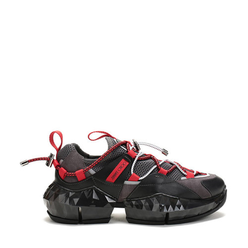 JimmyChoo/周仰杰 男士休闲运动鞋织物配皮网眼厚底系带DIAMONDTRAILMEHL