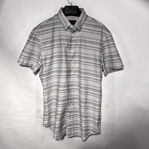 Emporio Armani/安普里奥阿玛尼 灰白条纹男士长袖衬衫（瑕疵折扣）