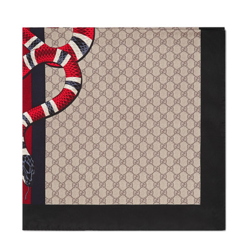 GUCCI/古驰  混色双G珊瑚蛇形方巾 429394 4G001 1065 HQY012345C