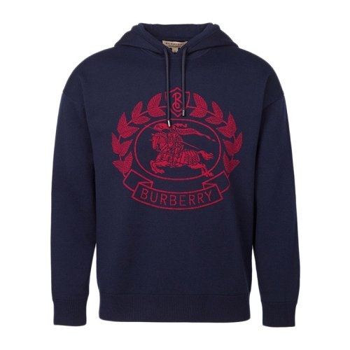  BURBERRY/博柏利 男士海军蓝羊毛混纺卫衣 8008369 PLFSX