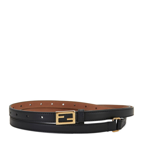 FENDI/芬迪女士纯色小牛皮经典双F金属字母徽标薄型双裹法式板扣皮带腰带 8C0637-AAIW 多色可选