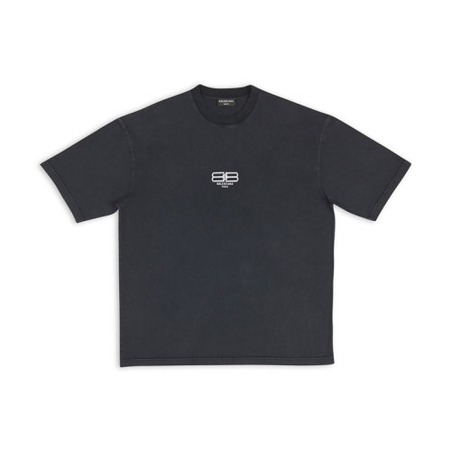 Balenciaga/巴黎世家 22年秋冬新款 男士黑色纯棉褪色效果短袖T恤612966TMVG79034
