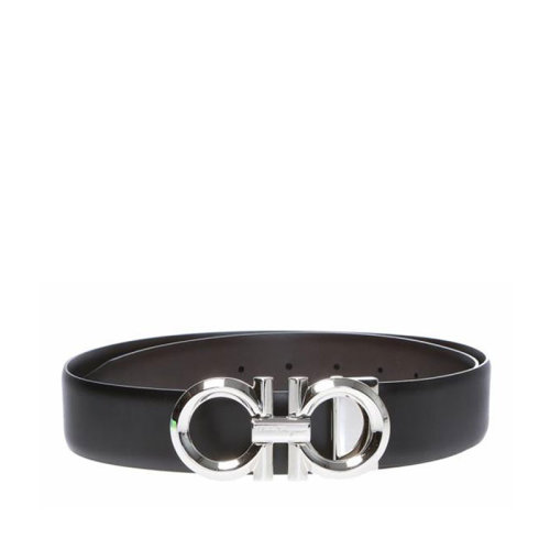 Salvatore Ferragamo/菲拉格慕 男士 黑核桃色皮革时尚皮带腰带 679939 694743