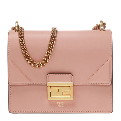 Fendi/芬迪  女士牛皮LOGO图案时尚金属扣链条包单肩斜挎包