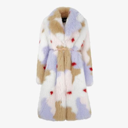  FENDI芬迪 22年秋冬 女士 大衣 拼色貂毛外套 FNF95LAHXZF0ZA0