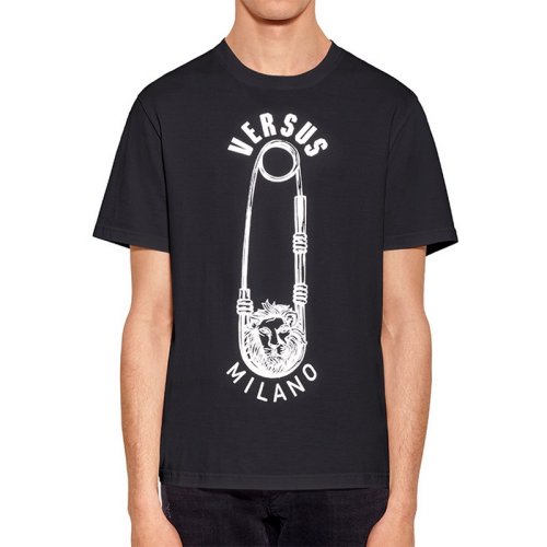  VERSACE/范思哲 男士黑色棉质短袖T恤 BU90651A BJ10388 B1008