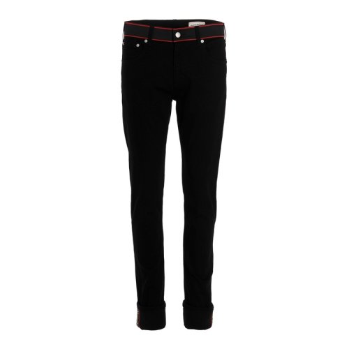  Alexander McQueen/亚历山大麦昆 男士黑色棉质牛仔裤 642574 QSY49 1000 PLFSX