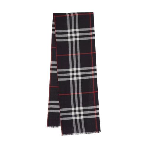  BURBERRY 22年秋冬 男士 轻盈格纹丝毛混纺围巾 80154061