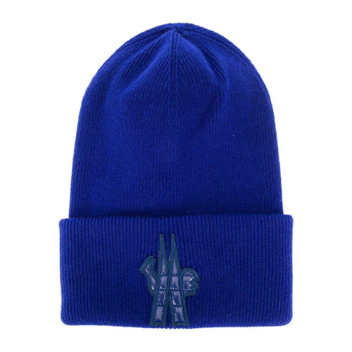 Moncler/蒙克莱 Grenoble系列男士纯色羊毛字母徽标贴花无檐帽针织帽毛线帽豆豆帽男帽 9921500-A9251 多色可选