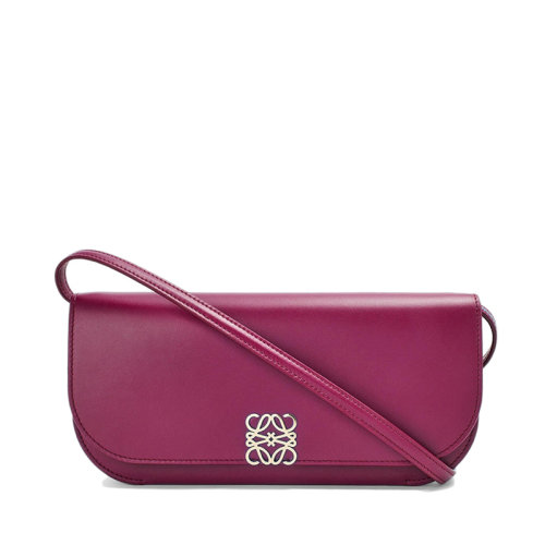 LOEWE/罗意威 Goya Long系列 女士紫水晶色小牛皮风琴单肩手拿包0010642684