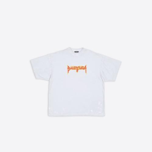  BALENCIAGA巴黎世家 22年春夏 男士 短袖T恤 Mens Metal T-shirt Oversized in Black 694576TM