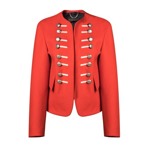 刘德华同款BURBERRY/博柏利 红色羊毛无扣休闲款男士西服 西装 上装 瑕疵特卖（陈列痕迹，不影响使用）