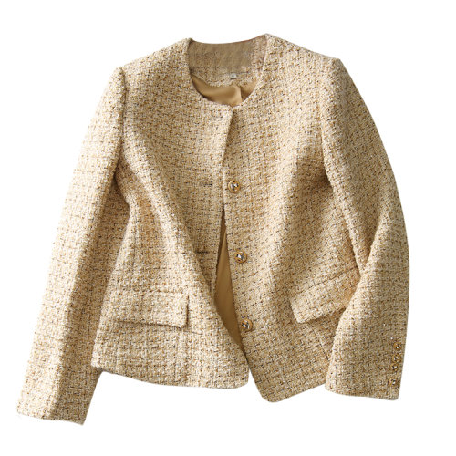 GeleiStory/GeleiStory编织羊毛小香风外套女士2022年新品秋冬粗花呢短款女装女士夹克