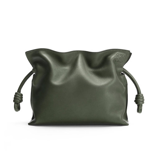 LOEWE/罗意威 22新款Flamenco系列 女士迷你款复古卡其色纳帕小牛皮单肩斜挎手拿包A411FC2X17-4429