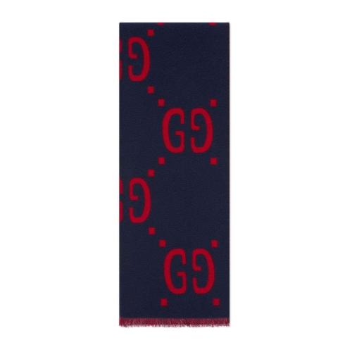  GUCCI古驰 22年秋冬 男士 GG提花羊毛真丝围巾 495592 4G350 4074