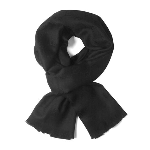 GUCCI/古驰 男女同款 中性GG提花图案针织流苏丝巾围巾围脖 133483-3G200-1000