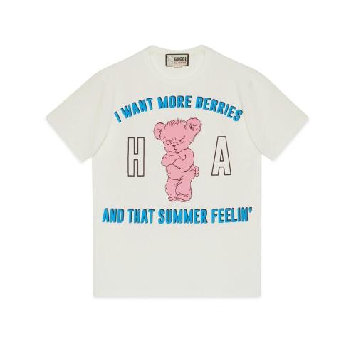  GUCCI古驰 22年秋冬 男士 Gucci HA HA HA特别系列小熊T恤 548334 XJEY1 9095