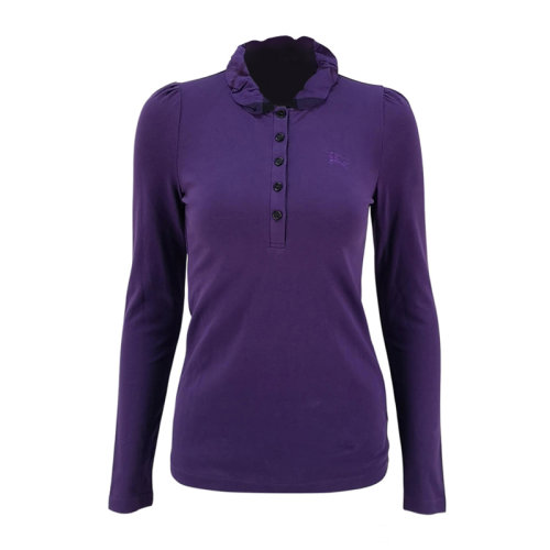 BURBERRY/博柏利 女士紫色棉质长袖上衣 3943454