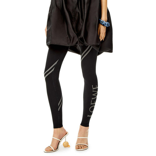 LOEWE/罗意威 22年春夏新款 女士黑色聚酰胺混纺弹力平纹针织打底裤S540Y27X04-1100