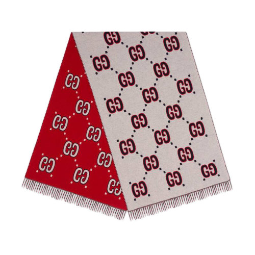GUCCI/古驰 古琦  女士GG双面印花拼色羊毛围巾披肩围脖  597528 4GA59 9274