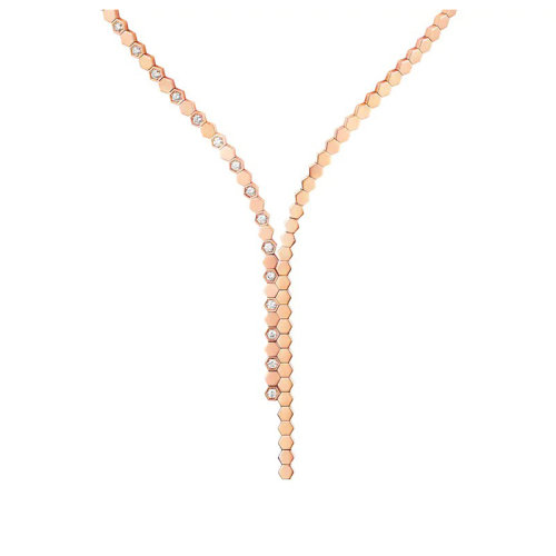 Chaumet/尚美 Bee My Love玫瑰金系列 女士18k金玫瑰金不对称切割钻石项链083989