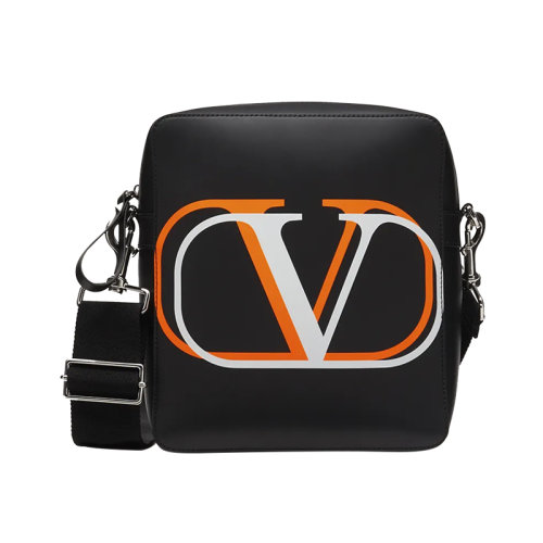 Valentino/华伦天奴 男包 男士 黑色皮革斜挎包单肩包 UY2B0942SIB NA1 HJH0012BC