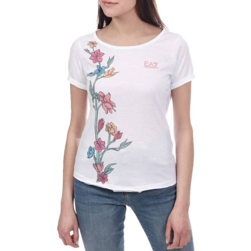  Emporio Armani/安普里奥阿玛尼 女士白色棉质短袖T恤 3ZTT45 J63Z 1100 PLFSX