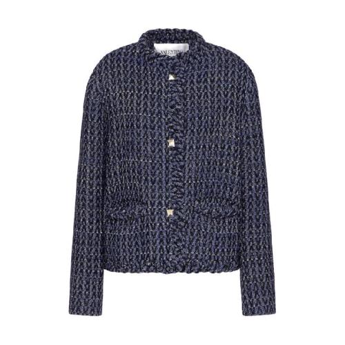  VALENTINO华伦天奴 22年秋冬 女士 夹克 VESTE EN TWEED OPTICAL VALENTINO WB3CE2776J*w*D467 预定商品1-3周发货