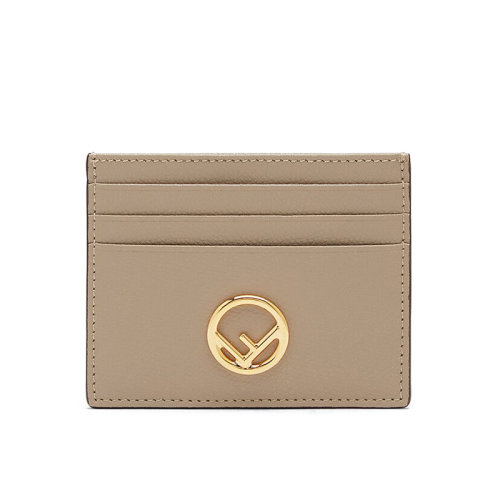 FENDI/芬迪 F is Fendi系列 女士浅米色小牛皮金色涂层徽标卡片夹8M0445A18BF0E65