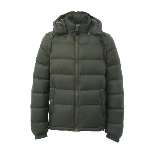 BURBERRY/博柏利 橄榄绿色可拆卸袖可拆卸帽男士羽绒服