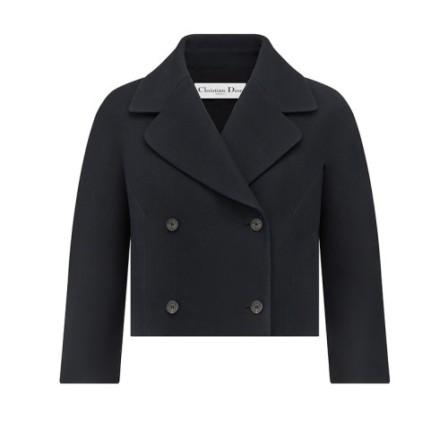DIOR/迪奥 22年春夏新款 V11系列 女士黑色羊毛和桑蚕丝混纺面料短款外套夹克221V11A1162_X9000