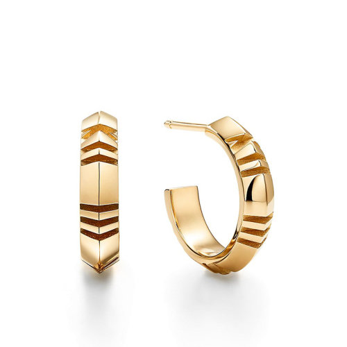 Tiffany & Co./蒂芙尼  Atlas X系列 小号18K金黄金罗马数字耳环67786203