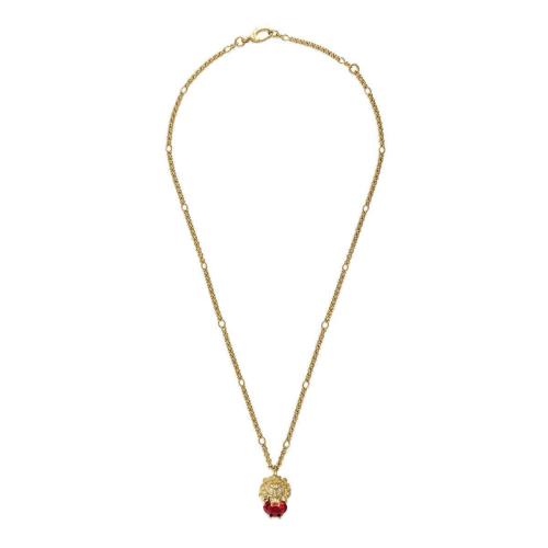 GUCCI古驰 22年秋冬 女士 水晶狮头项链 677366 I6658 8489