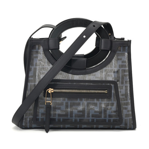 FENDI/芬迪 女士RUNAWAY系列织物/配皮手提单肩包 8BH353 A6D6