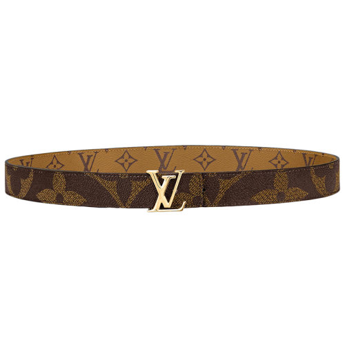 Louis Vuitton/路易威登 女士Monogram帆布LV标志性金扣30毫米双面腰带M0149W
