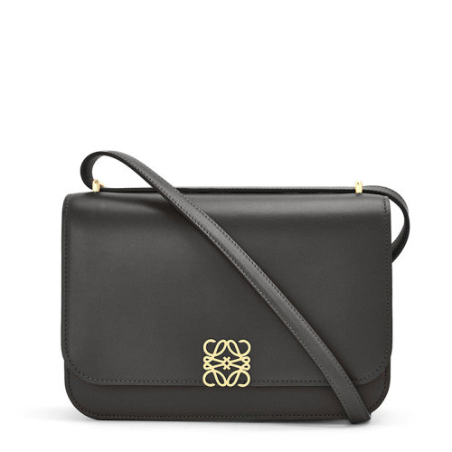 LOEWE/罗意威 20  Goya系列 女士黑色真丝小牛皮金属徽标磁扣单肩斜挎包0010594240