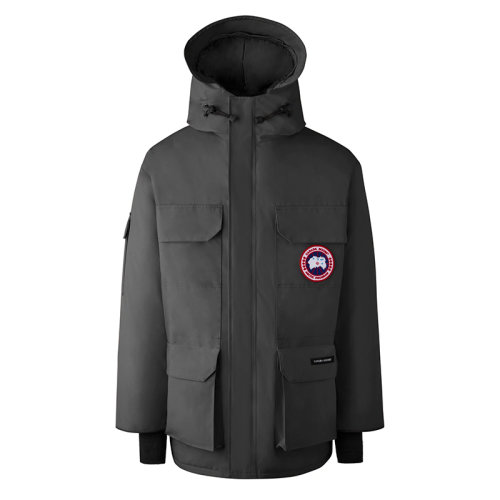 CANADA GOOSE/加拿大鹅   EXPEDITION系列 男士石墨色连帽毛边防风派克大衣4660M-GRAPHITE