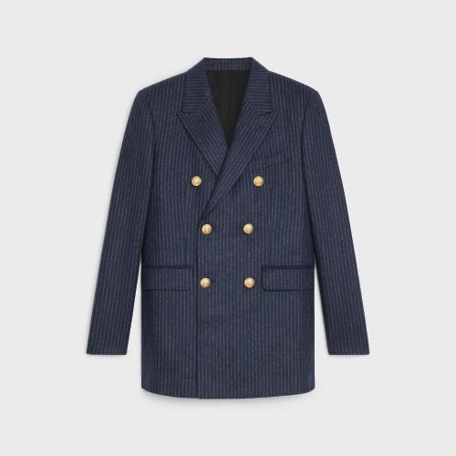  CELINE赛琳思琳 22年秋冬 女士 夹克 BLAZER CLASSIQUE FLANELLE RAYéE 2V98E920C.07CU
