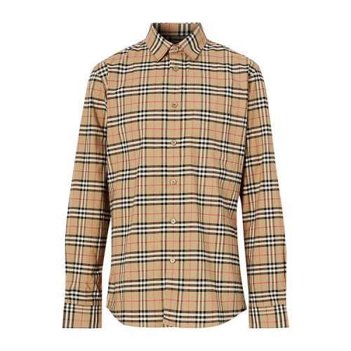 BURBERRY/博柏利 小格纹弹力棉男士长袖衬衫8020966