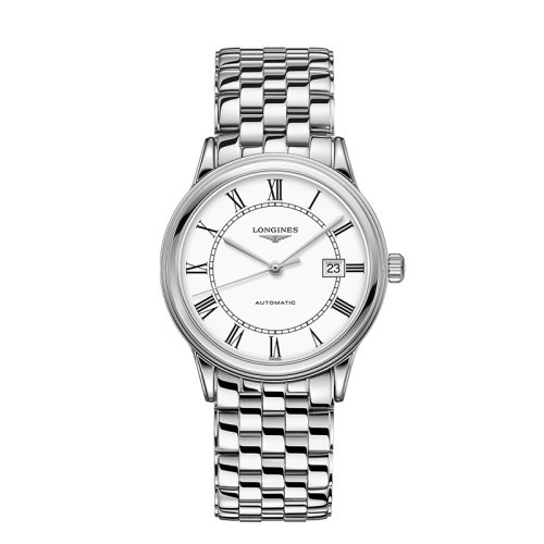 LONGINES/浪琴 军旗系列精钢白色表盘自动机械男士腕表40毫米L4.984.4.21.6